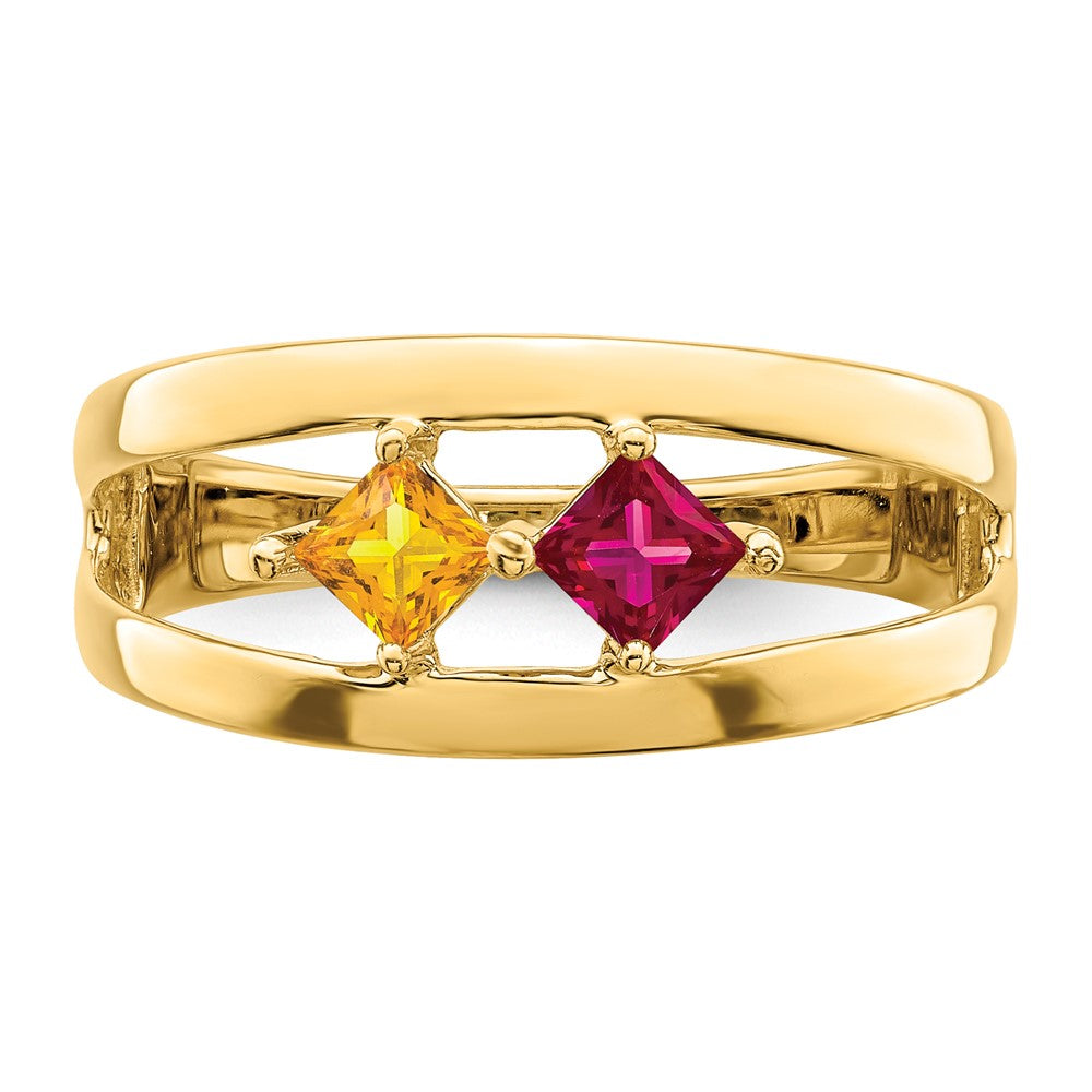14k Synthetic Family Jewelry Ring