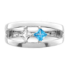 14k White Gold Genuine Family Jewelry Ring