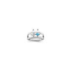 14k White Gold Synthetic Family Jewelry Ring