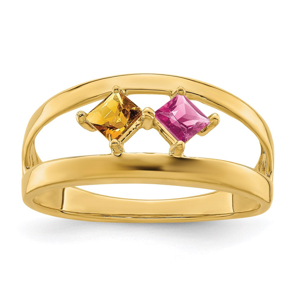 14k Synthetic Family Jewelry Ring