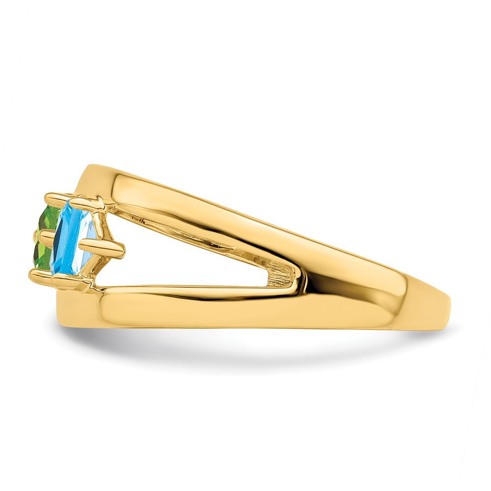 14k Synthetic Family Jewelry Ring