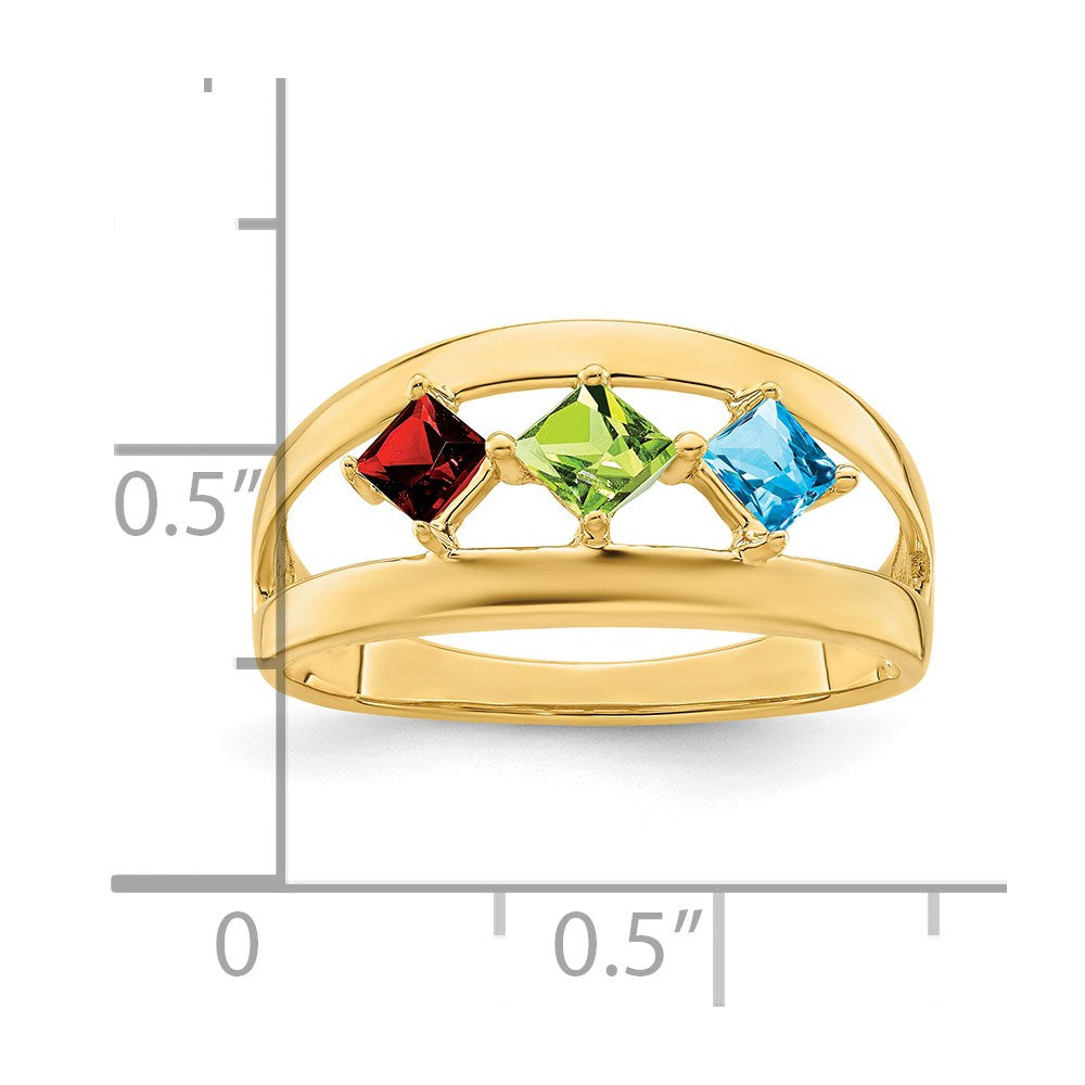 14k Synthetic Family Jewelry Ring