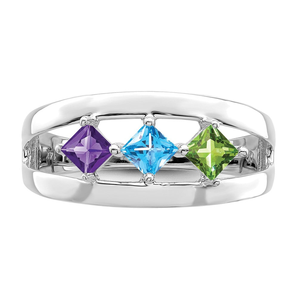 14k White Gold Genuine Family Jewelry Ring