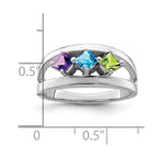 14k White Gold Genuine Family Jewelry Ring