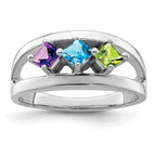 14k White Gold Genuine Family Jewelry Ring