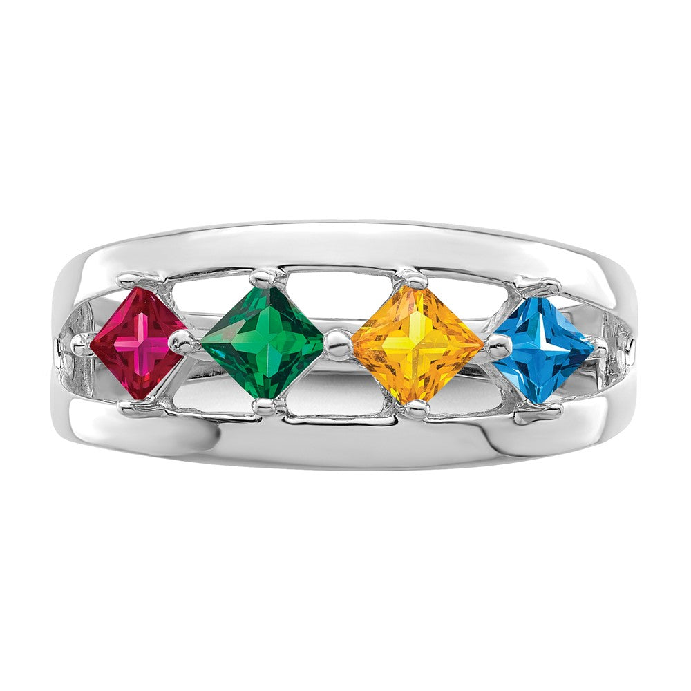 14k White Gold Genuine Family Jewelry Ring