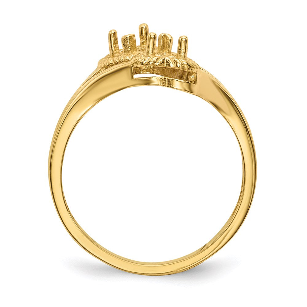 14k Personalized 2-Name Genuine 2 Stone Couple's Ring