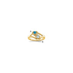 14k Personalized 2-Name Genuine 2 Stone Couple's Ring
