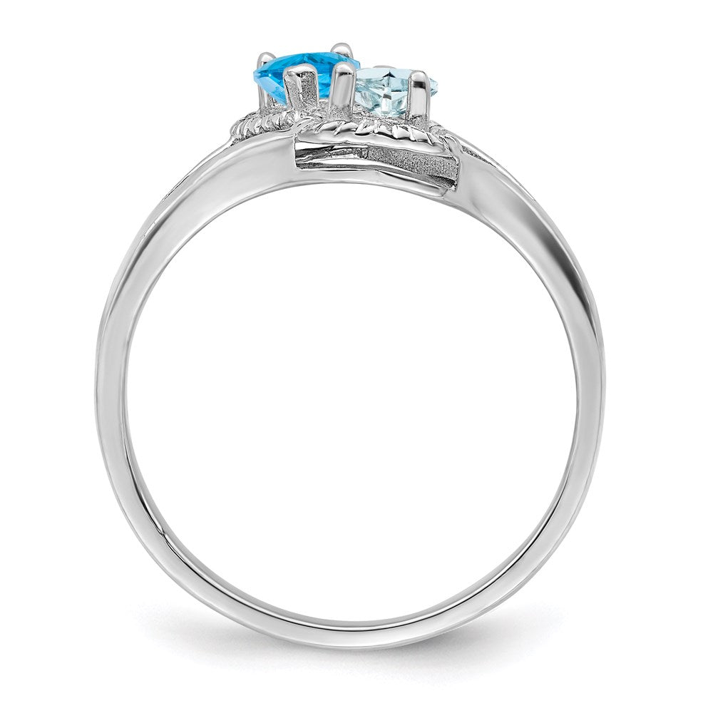 14k White Gold Synthetic Family Jewelry Ring