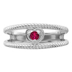 14k White Gold Genuine Family Jewelry Ring