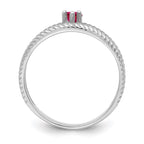 14k White Gold Synthetic Family Jewelry Ring