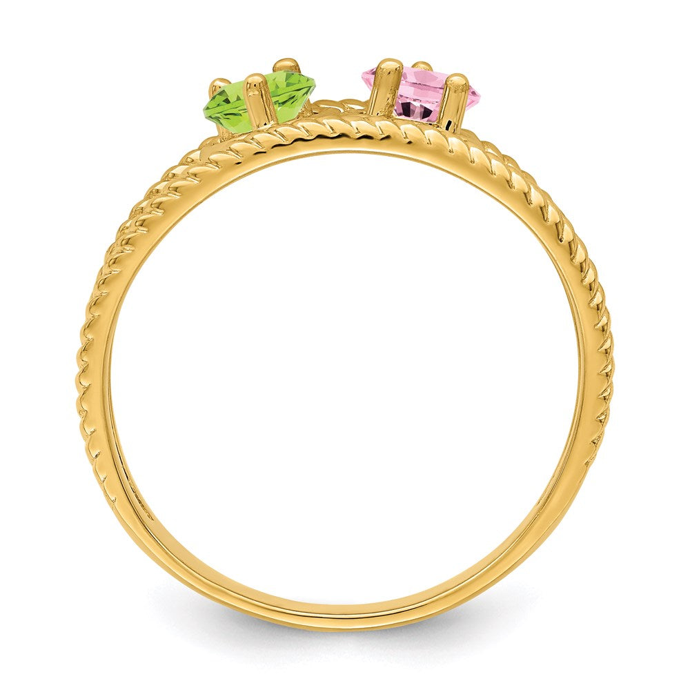 14k Synthetic Family Jewelry Ring