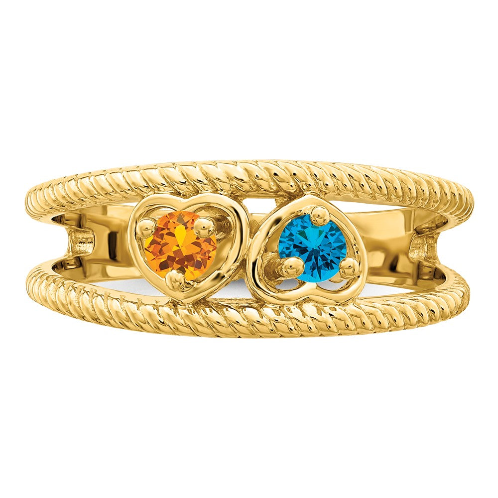 14k Synthetic Family Jewelry Ring