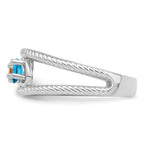 14k White Gold Synthetic Family Jewelry Ring