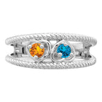 14k White Gold Genuine Family Jewelry Ring