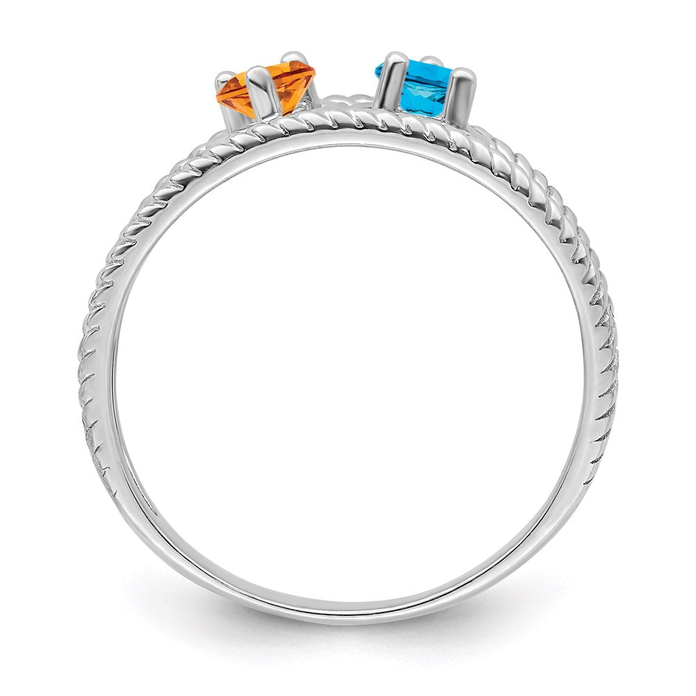 14k White Gold Genuine Family Jewelry Ring