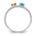14k White Gold Synthetic Family Jewelry Ring