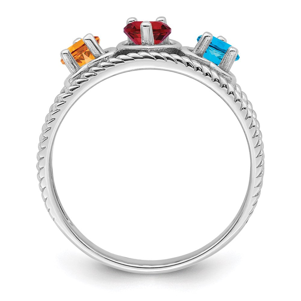 14k White Gold Genuine Family Jewelry Ring