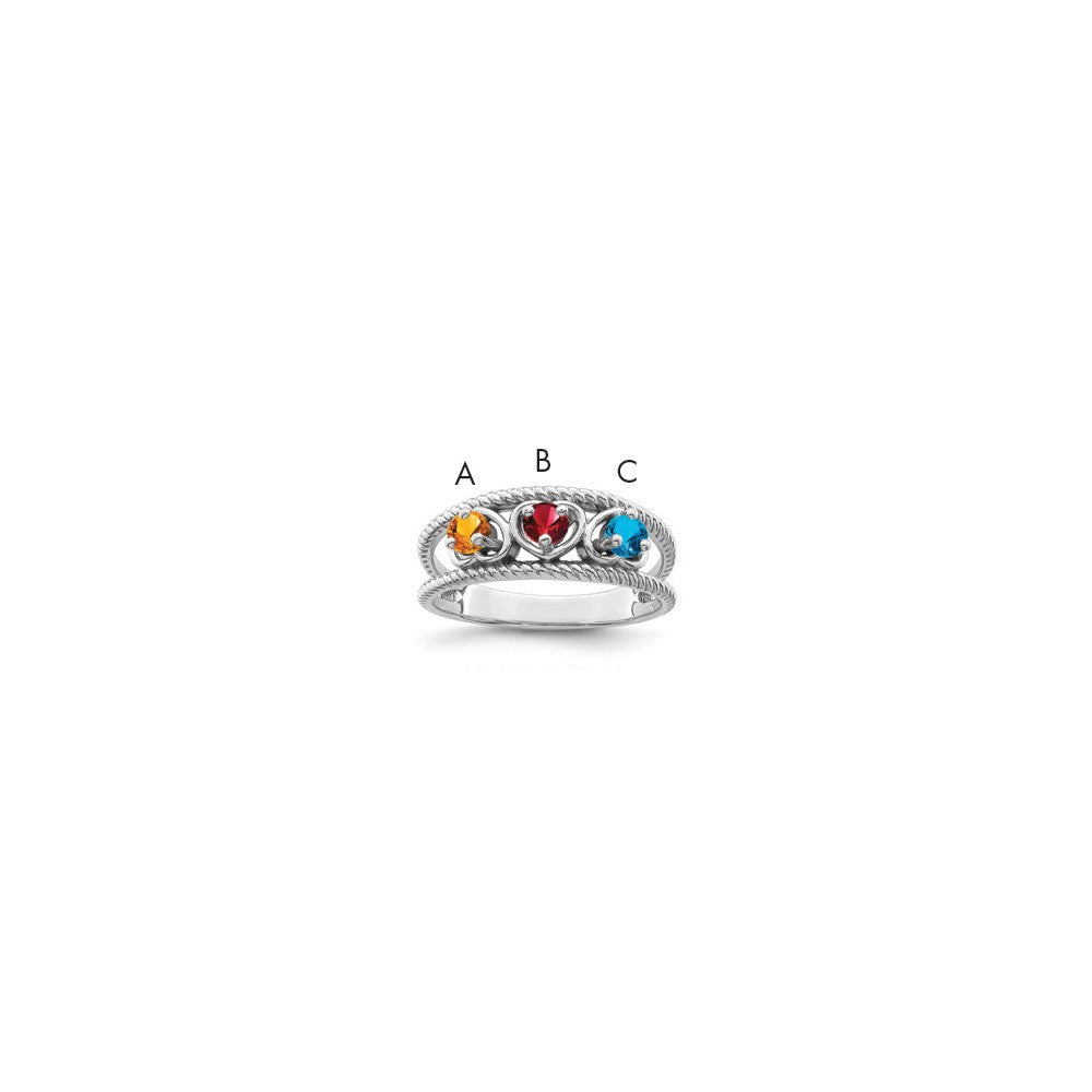 14k White Gold Genuine Family Jewelry Ring