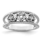 14k White Gold Genuine Family Jewelry Ring