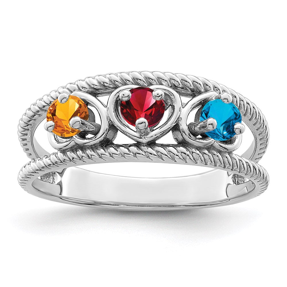 14k White Gold Genuine Family Jewelry Ring