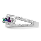 14k White Gold Genuine Family Jewelry Ring