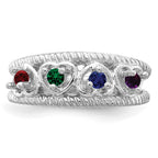 14k White Gold Genuine Family Jewelry Ring