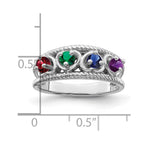 14k White Gold Genuine Family Jewelry Ring