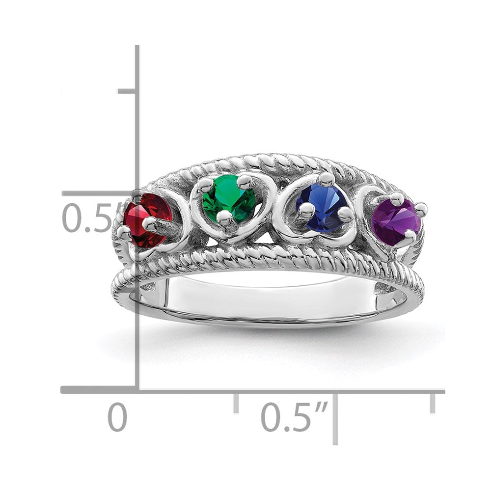 14k White Gold Genuine Family Jewelry Ring