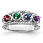 14k White Gold Genuine Family Jewelry Ring