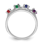 14k White Gold Genuine Family Jewelry Ring