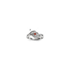 14k White Gold Synthetic family jewelry ring