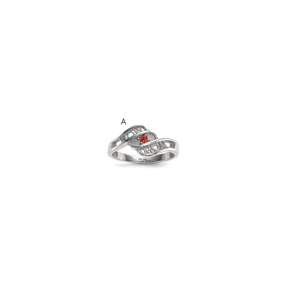14k White Gold Synthetic family jewelry ring