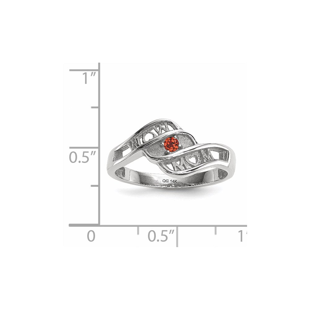 14k White Gold Synthetic family jewelry ring