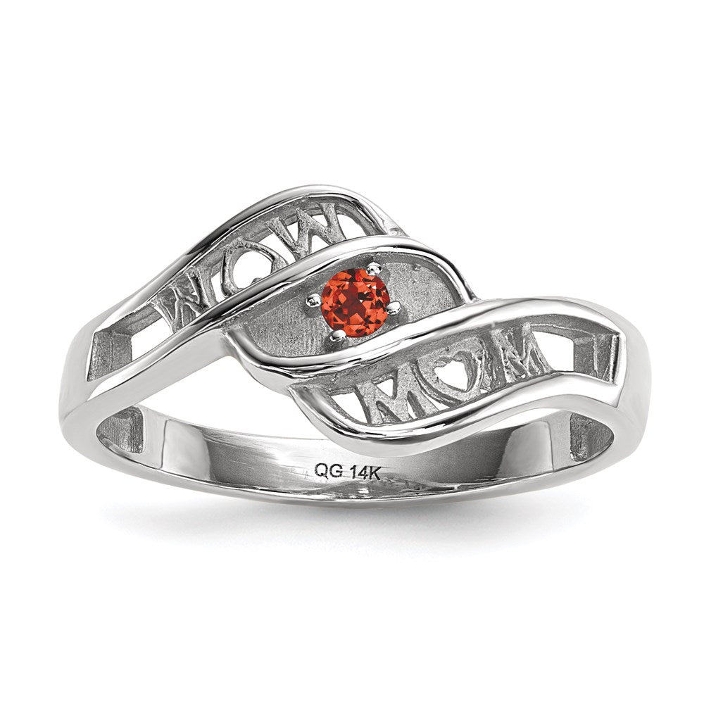 14k White Gold Synthetic family jewelry ring