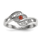 14k White Gold Synthetic family jewelry ring