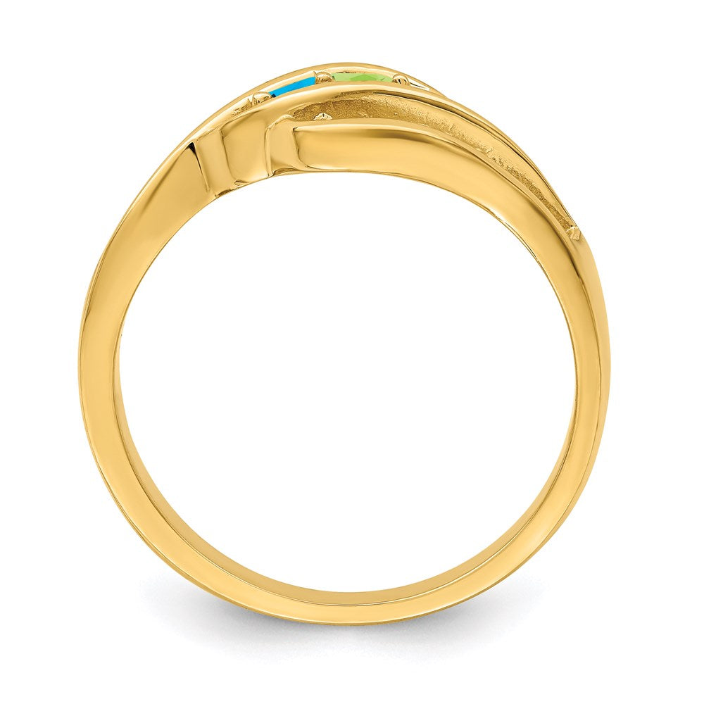 14k Synthetic Family Jewelry Ring