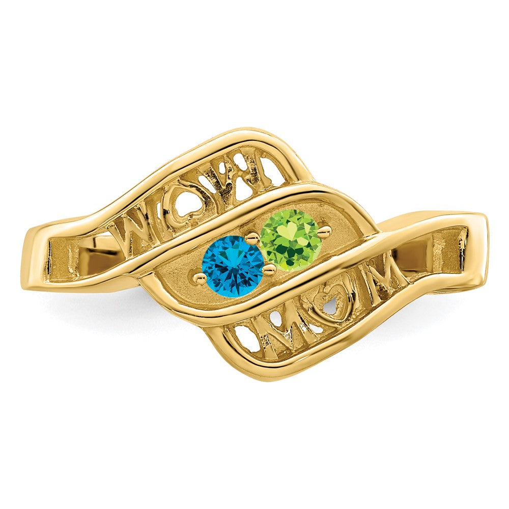 14k Synthetic Family Jewelry Ring