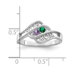 14k White Gold Genuine Family Jewelry Ring