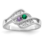14k White Gold Genuine Family Jewelry Ring