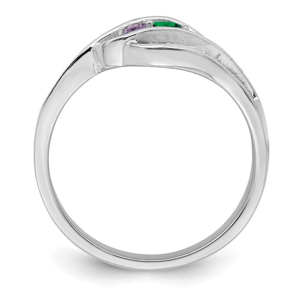 14k White Gold Genuine Family Jewelry Ring
