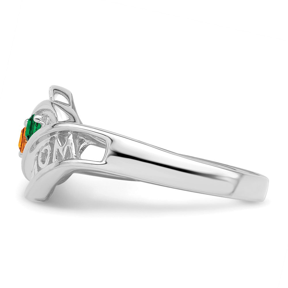 14k White Gold Genuine Family Jewelry Ring