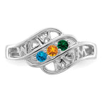 14k White Gold Genuine Family Jewelry Ring