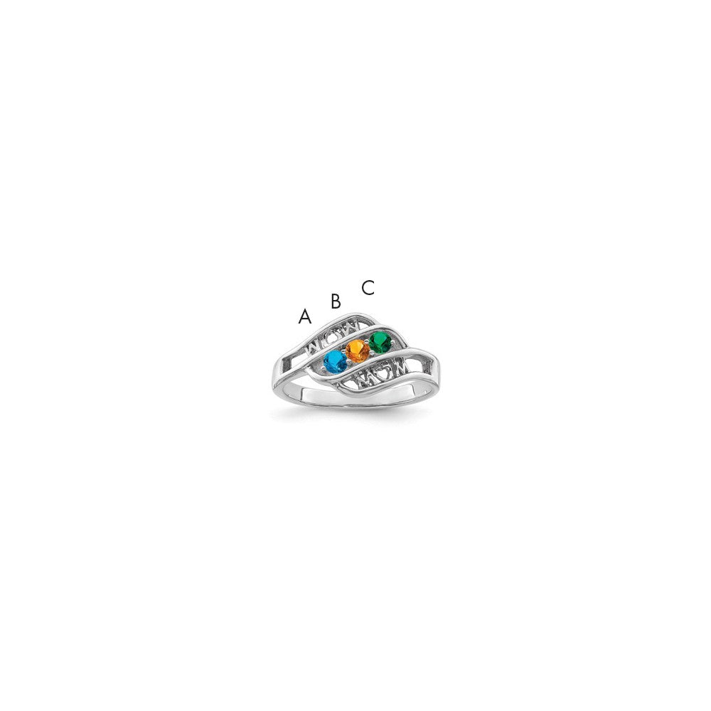 14k White Gold Genuine Family Jewelry Ring