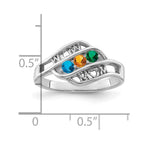 14k White Gold Genuine Family Jewelry Ring
