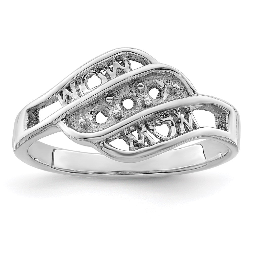 14k White Gold Genuine Family Jewelry Ring