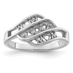 14k White Gold Synthetic Family Jewelry Ring