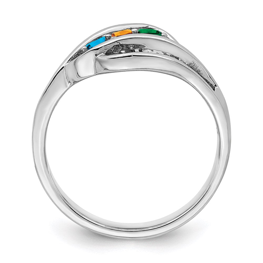 14k White Gold Genuine Family Jewelry Ring