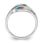 14k White Gold Synthetic Family Jewelry Ring
