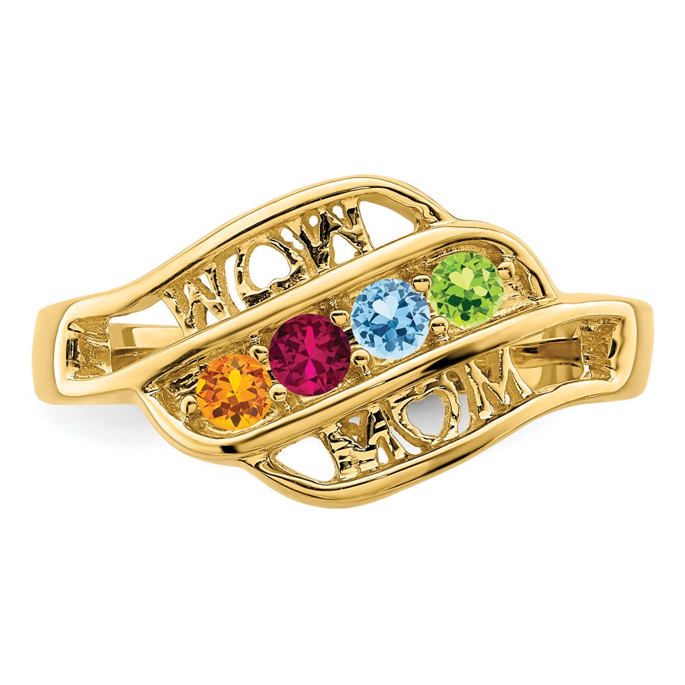 14k Synthetic Family Jewelry Ring